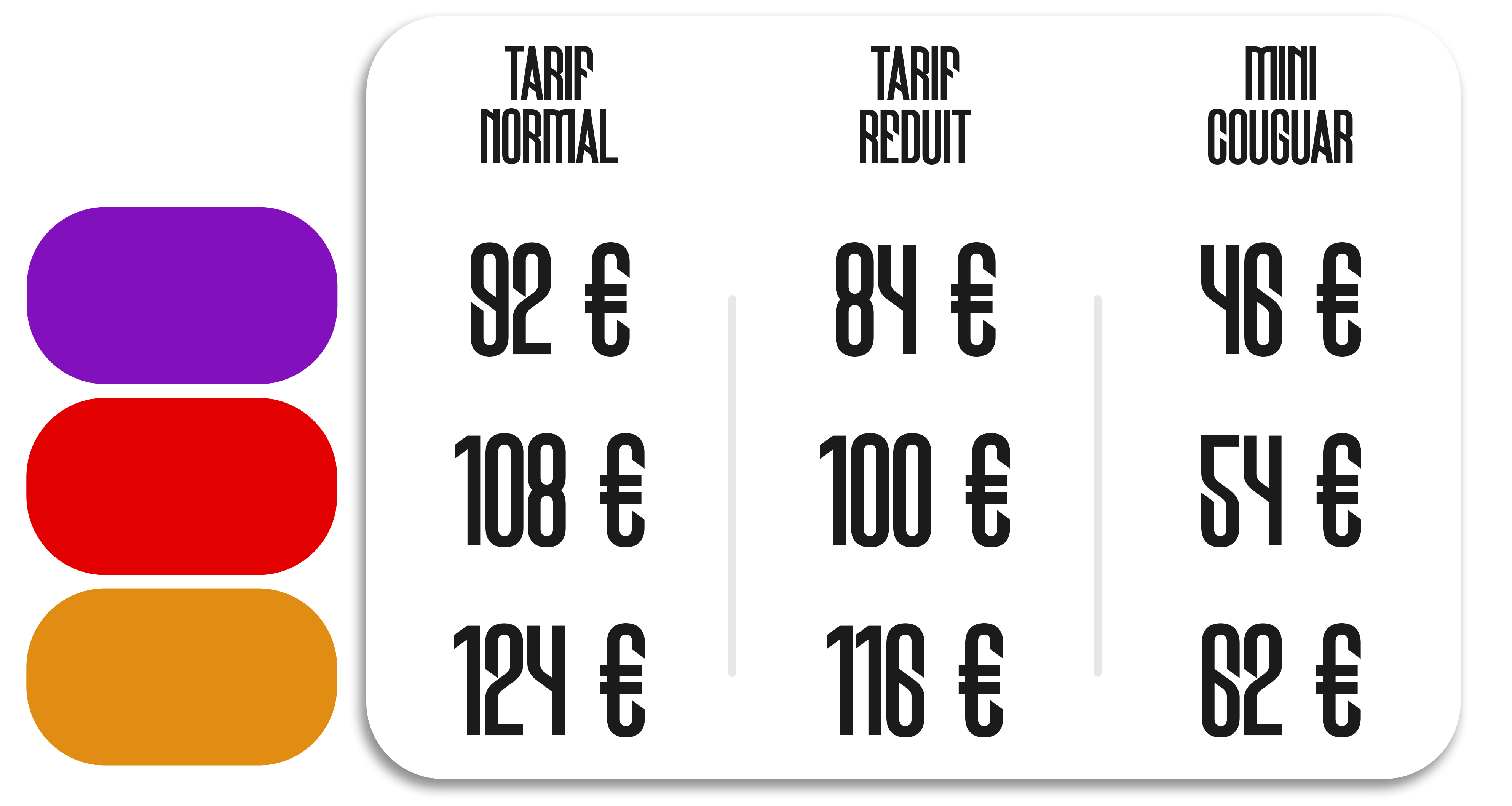 tarifs pack gala